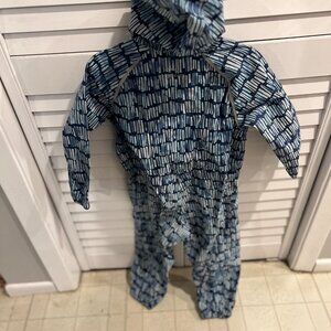 3T rain bunting suit, Blue small stripe design, LL Bean